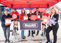 Antrim-based Mivan Limited recently announced a charity partnership with Northern Ireland Chest Heart & Stroke and members of staff from the company supported Wednesday’s event by taking on a static cycle challenge. Photo Credit: Dave Pettard