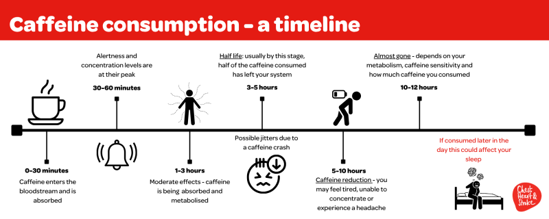 Caffeine a timeline of events following consumption