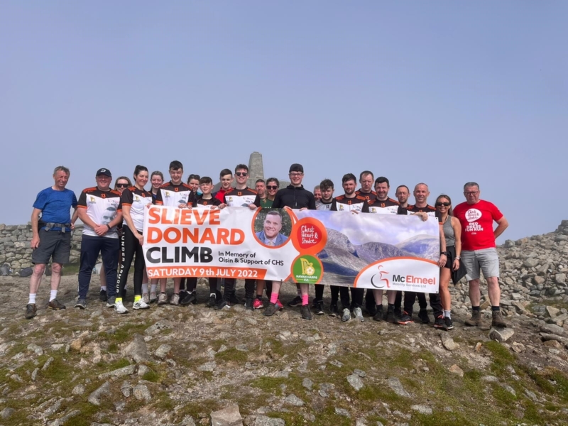 <p>In July over 30 family members, friends, and colleagues of Oisín’s climbed Slieve Donard- some overcoming their fear of heights to take part.</p>