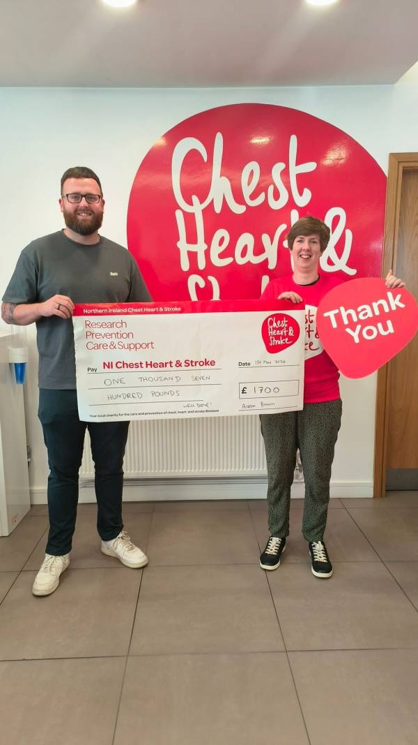 Belfast man takes on marathon fundraiser after mum and brother struck by heart attack and stroke