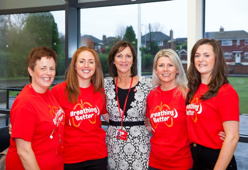 <p>Pauline Millar (centre) Head of Respiratory Services at NICHS says the launch of this new service is driven by the charity's passion to support local lives. (Picture taken prior to COVID-19)</p>