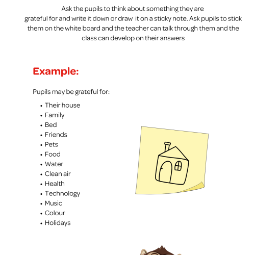 21 Gratitude Wall Activity Sheet