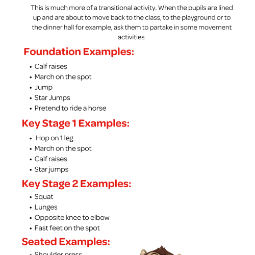 36 Move in Line Activity Sheet