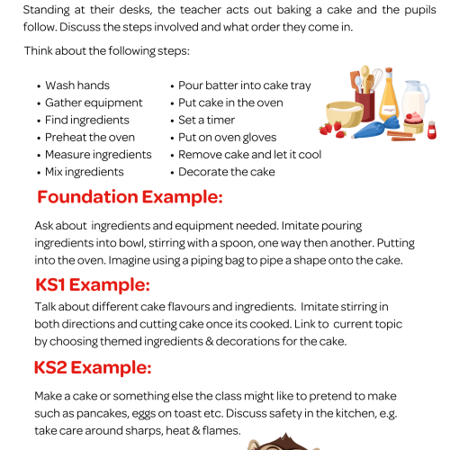 38 Bake a cake activity example sheet