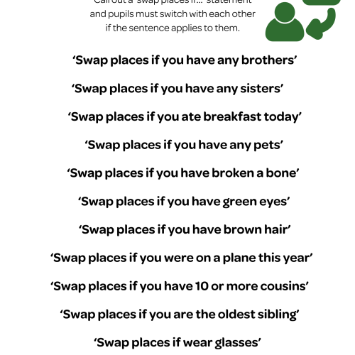 71 Swap Places Activity Sheet