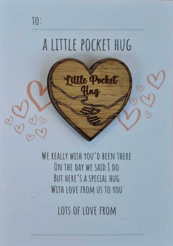 "Wish You Could Have Been There" Wedding Favour Hug Token